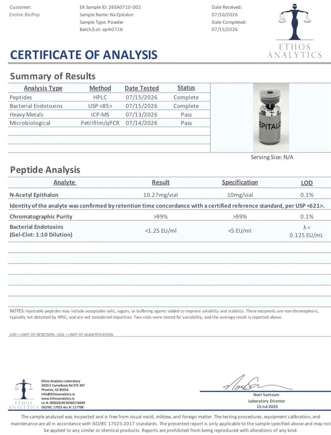 Epitalon 10mg | N-Acetyl Amidate - Image 2