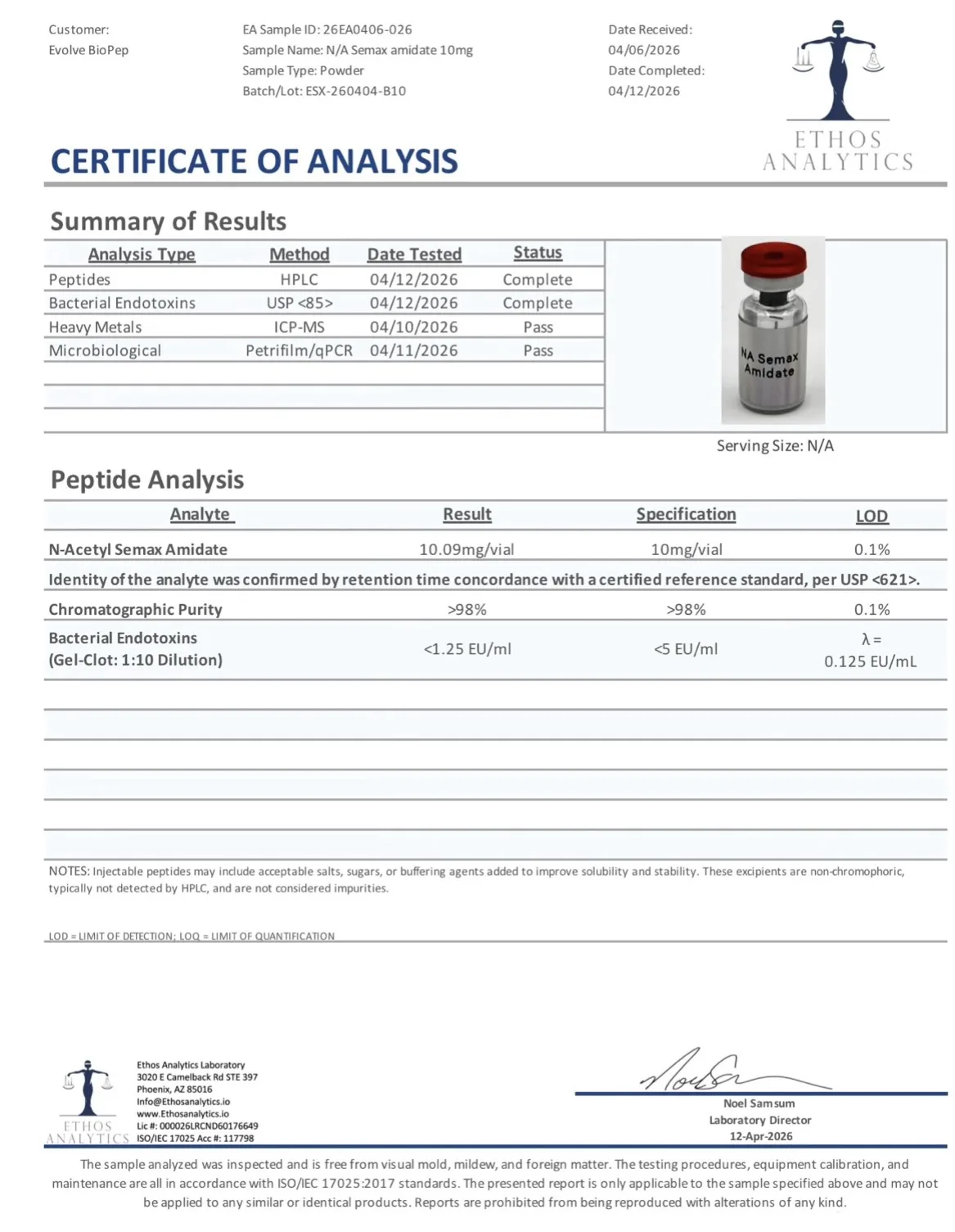 Semax 10mg | N-Acetyl Amidate - Image 2