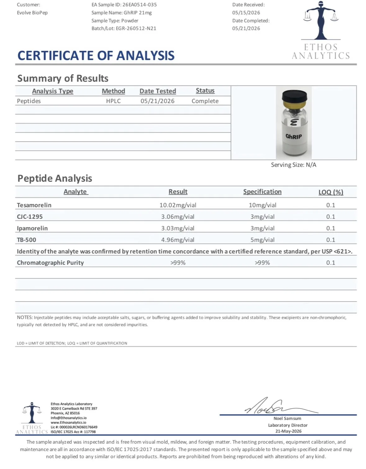 Tesamorelin Ipamorelin CJC-1295 TB-500 21mg GhRIP™️ - Image 4