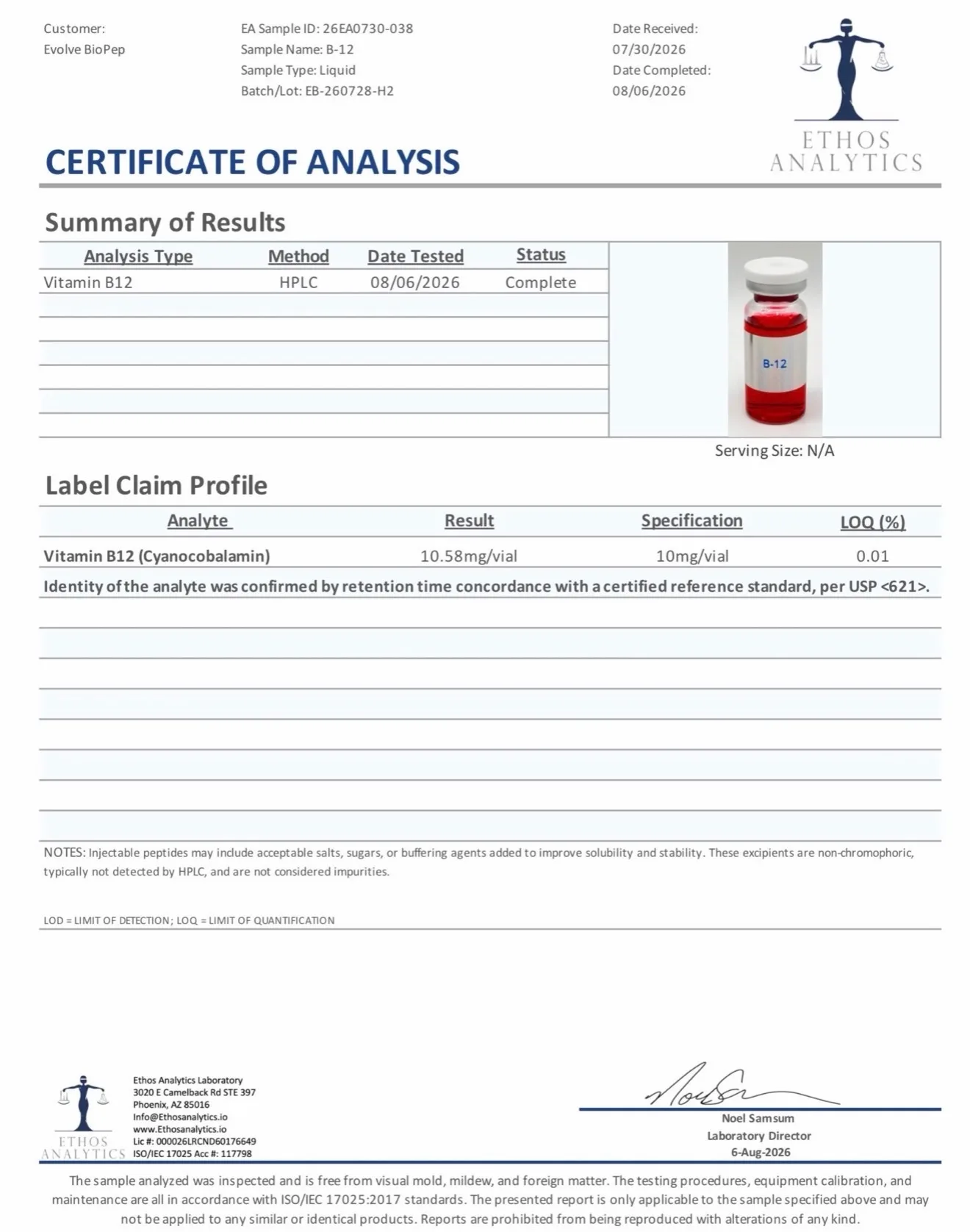 B-12 10mg 1mg/ml - Image 2