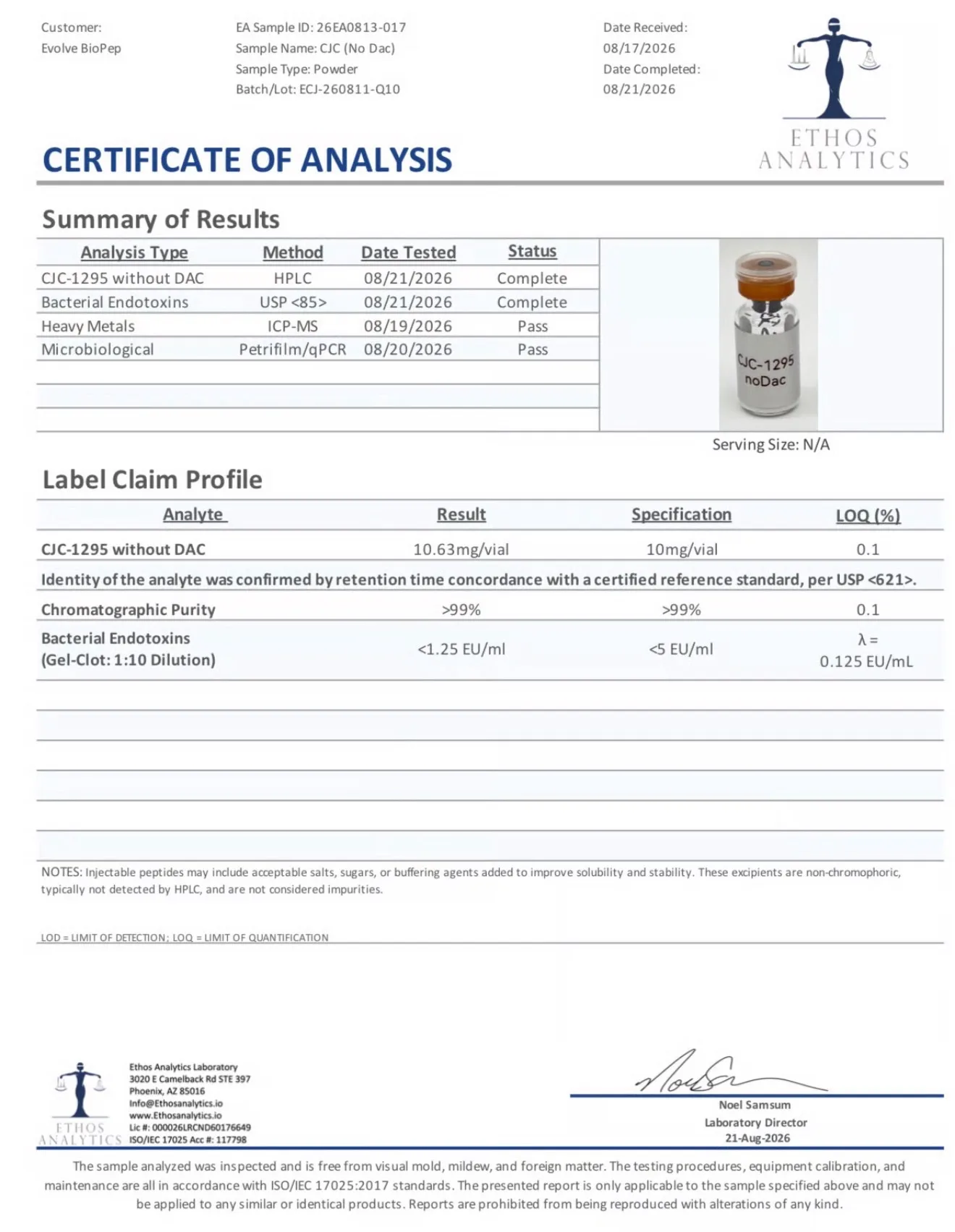 CJC-1295 (no Dac) 10mg - Image 2